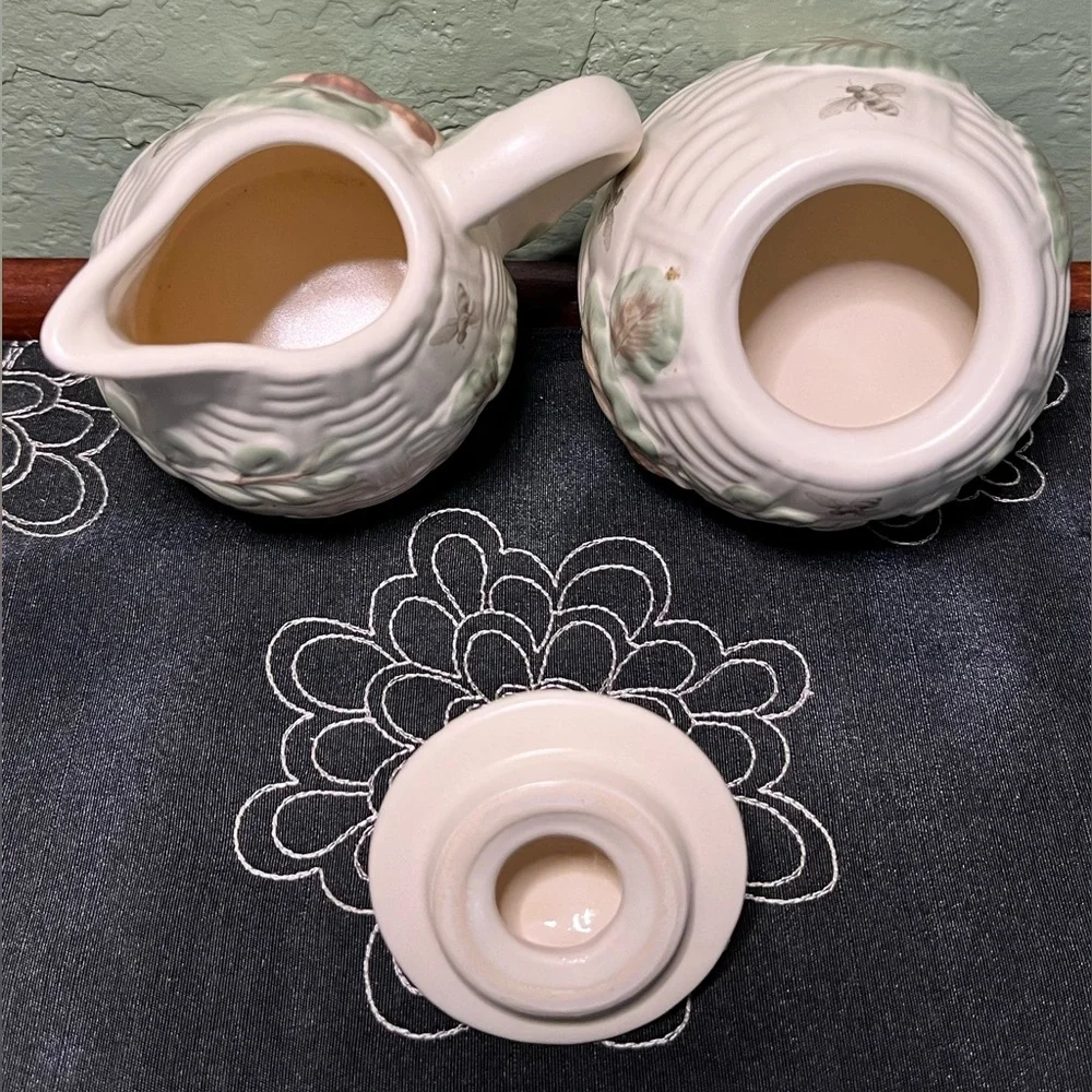 Vintage Pfaltzgraff Naturewood Mini Creamer & Sugar Bowl Set